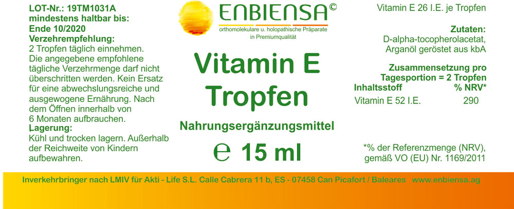 Enbiensa Vitamin E Tropfen - Ich Steh Auf